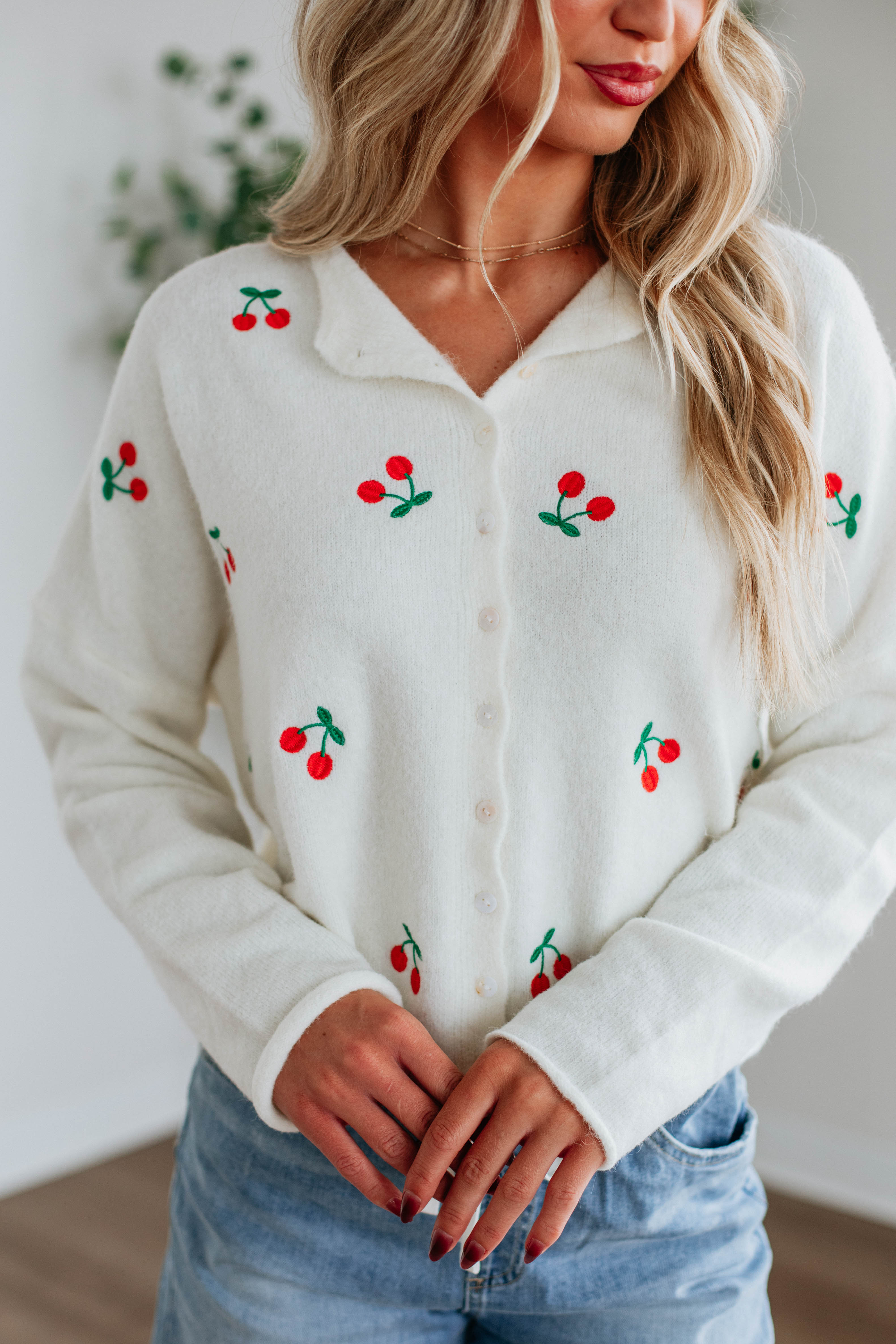 Brooke Cherry Cardigan - Image 3