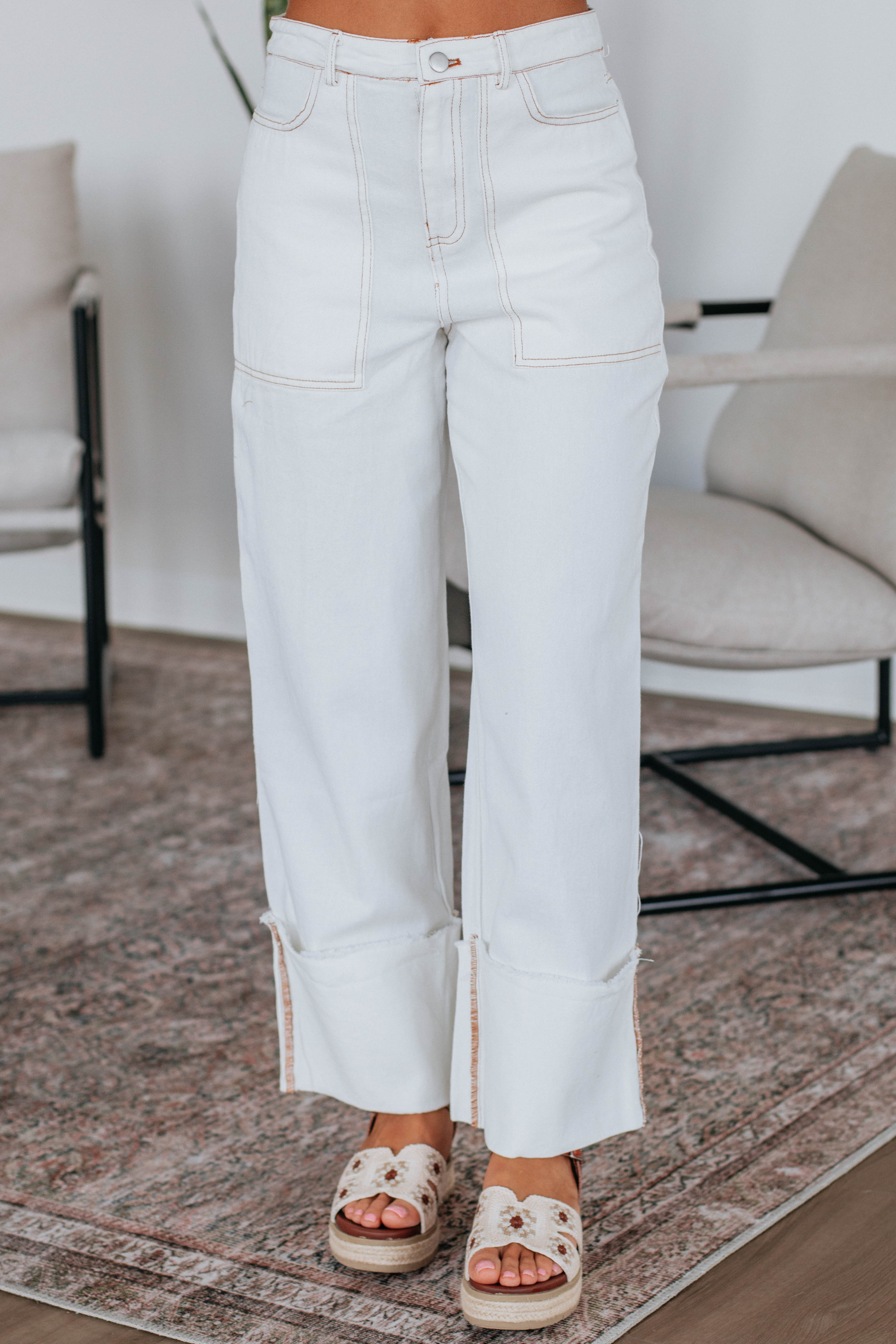 Cosette Wide Leg Pants - Ivory - Image 4