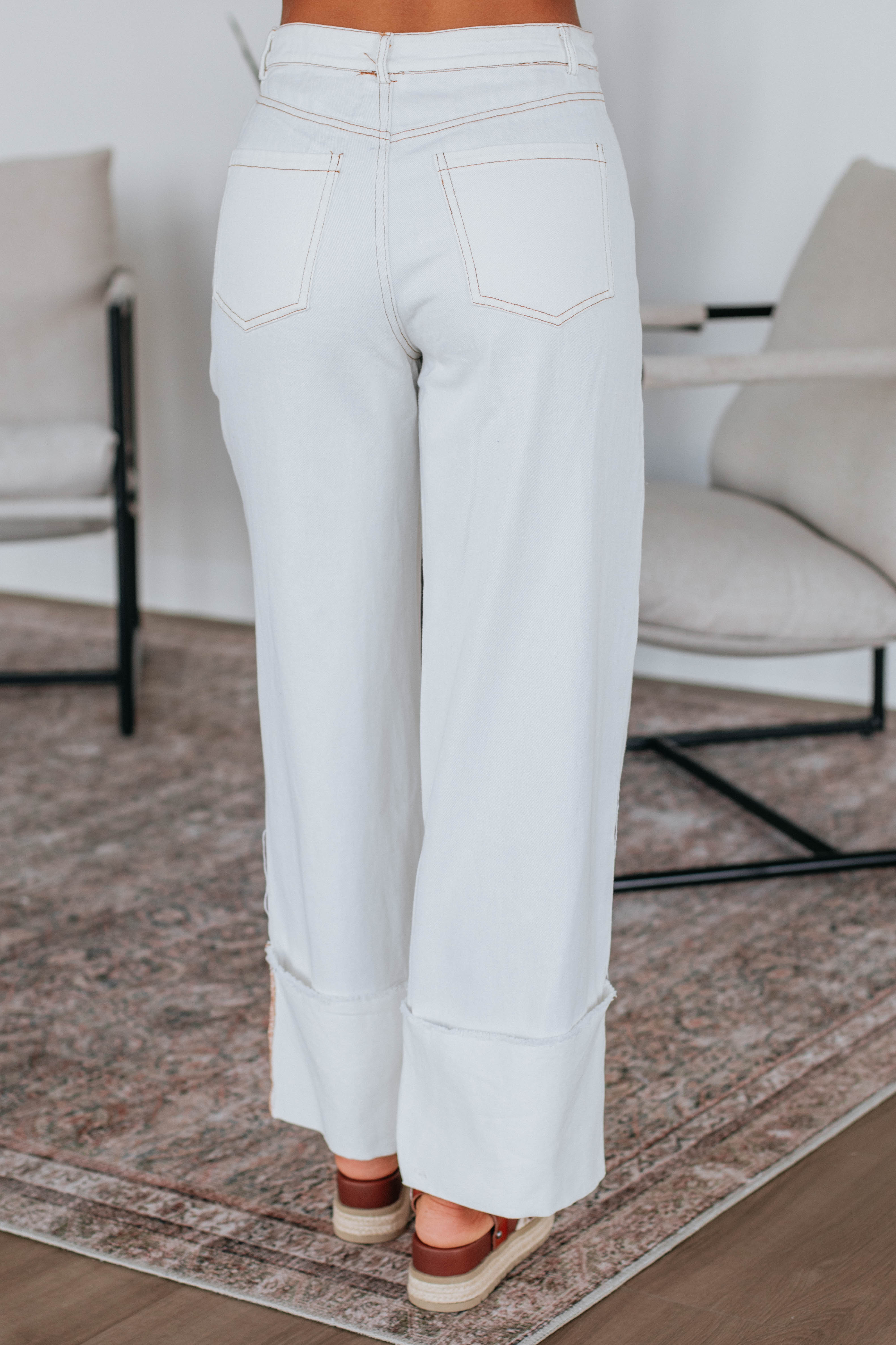 Cosette Wide Leg Pants - Ivory - Image 5