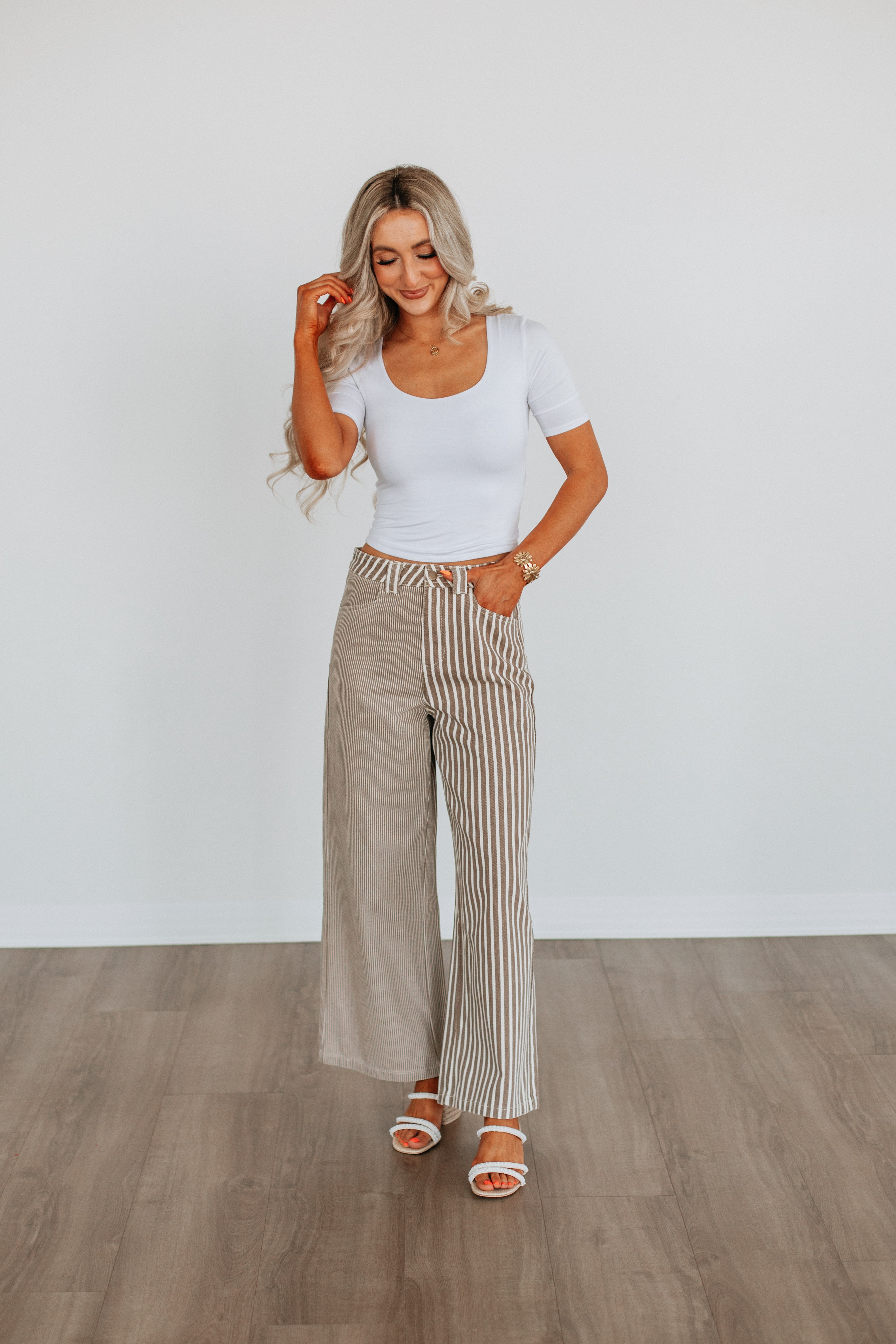 Rachel Striped Denim Pants - Image 3