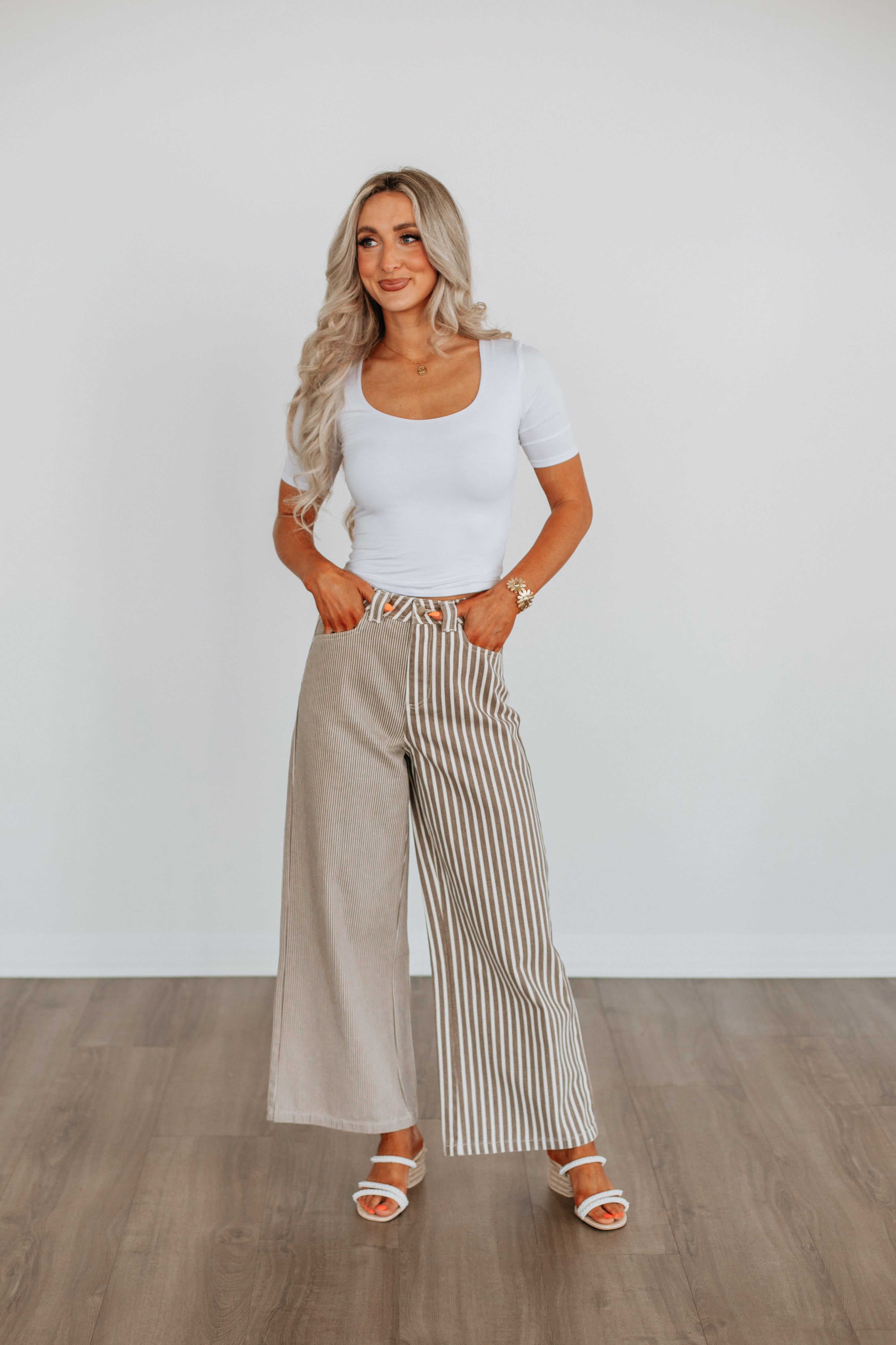 Rachel Striped Denim Pants - Image 2