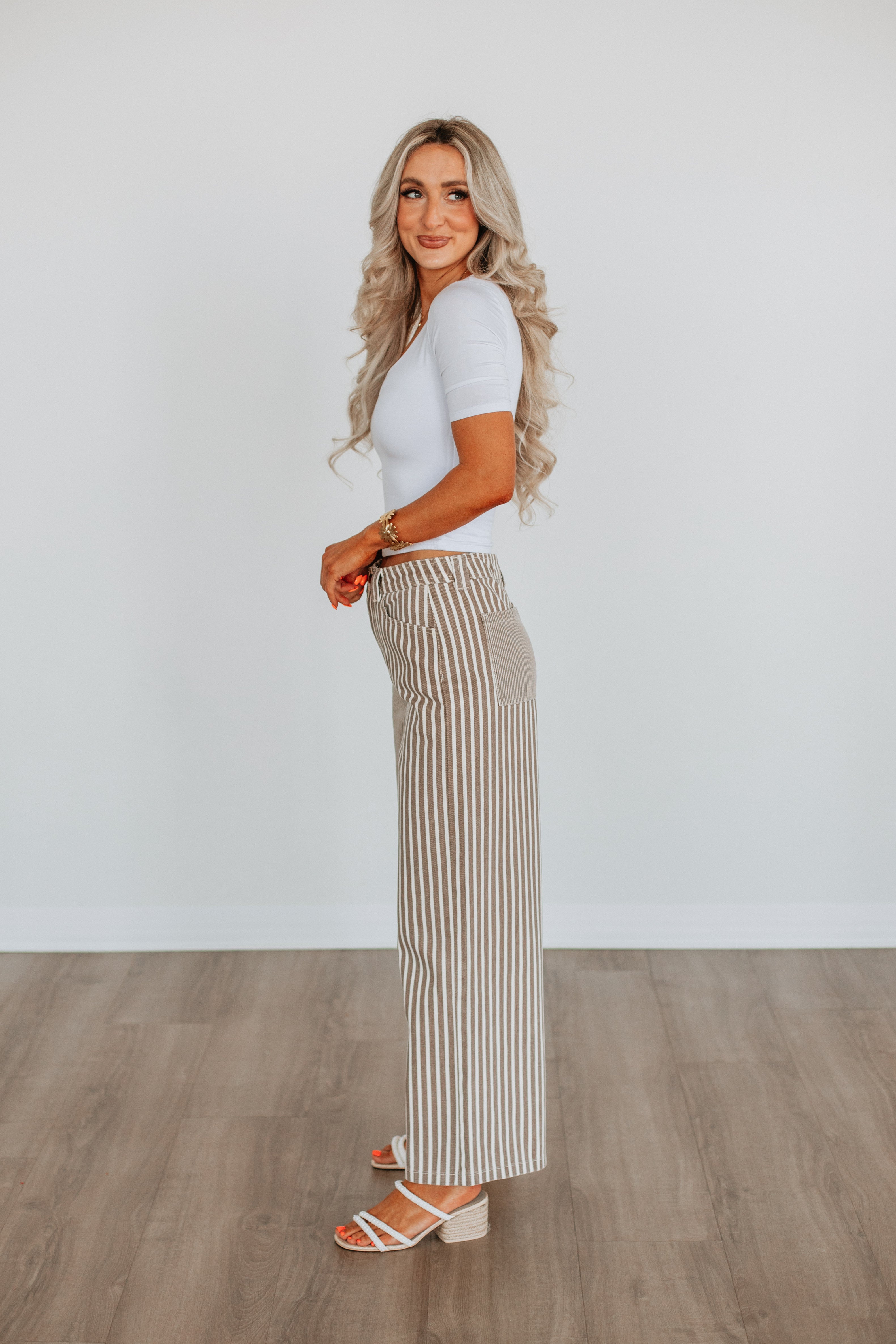 Rachel Striped Denim Pants - Image 5