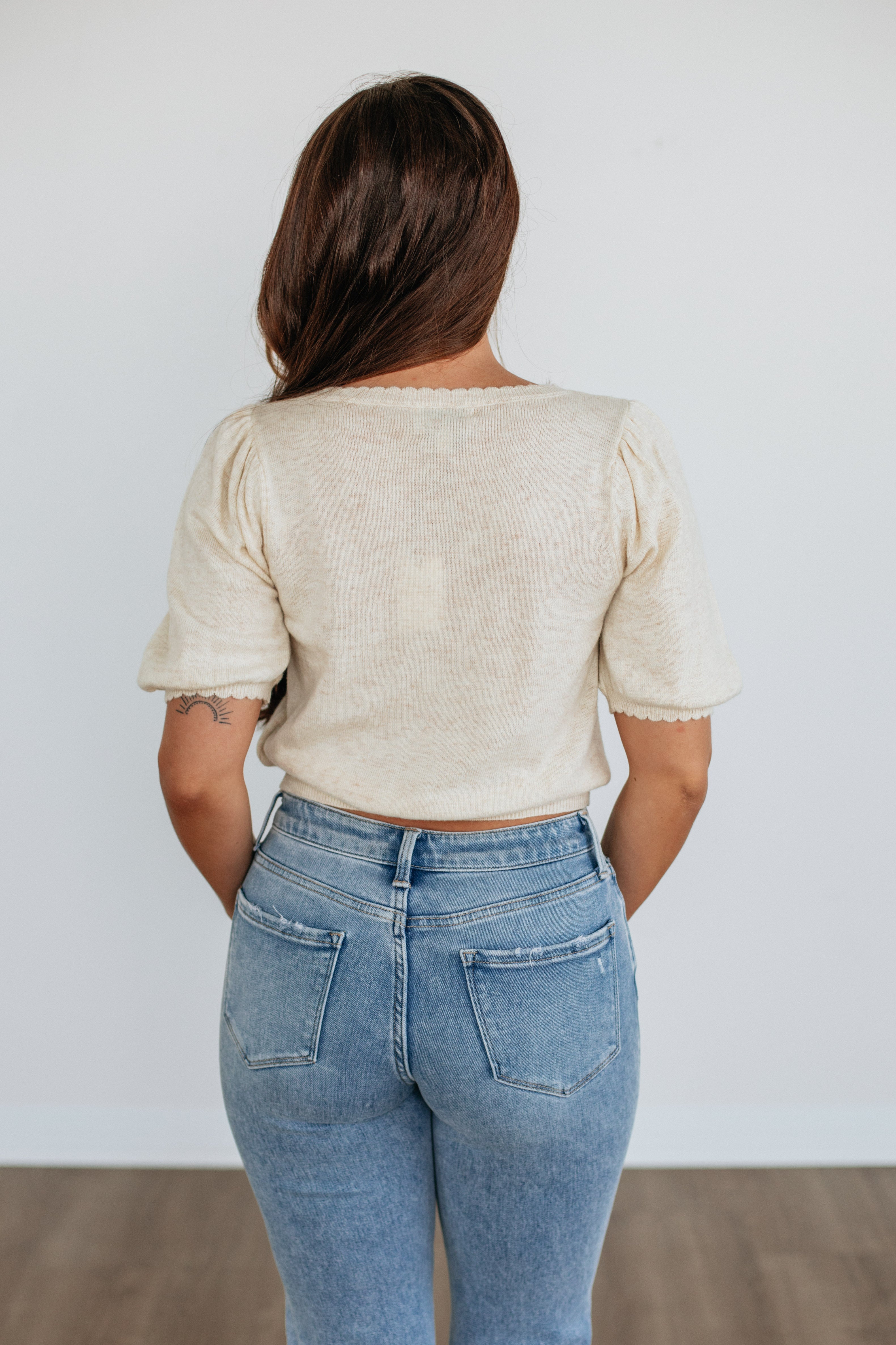 Neriah Cardigan Top - Beige - Image 4