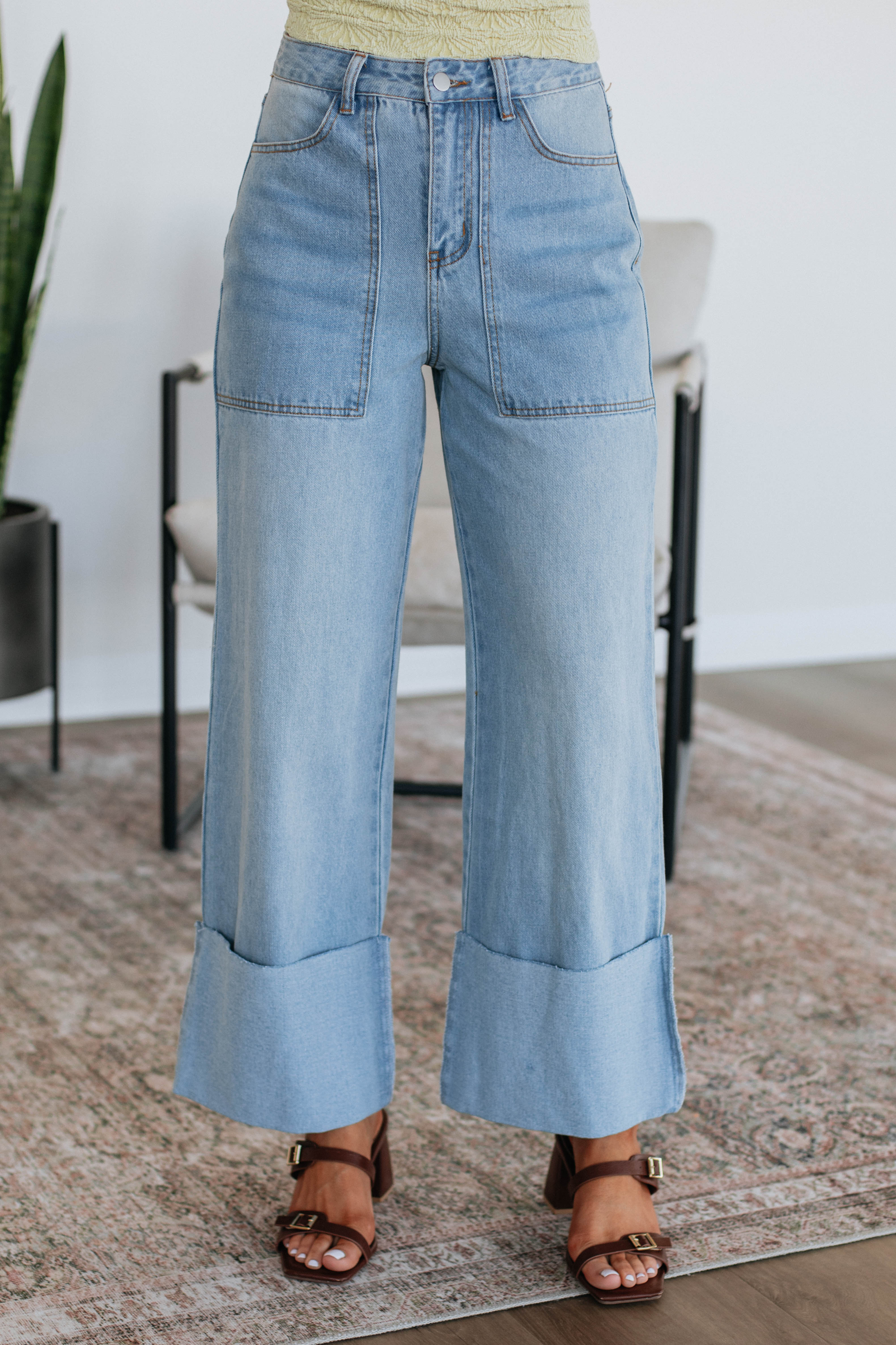 Cosette Wide Leg Pants - Medium Wash - Image 2