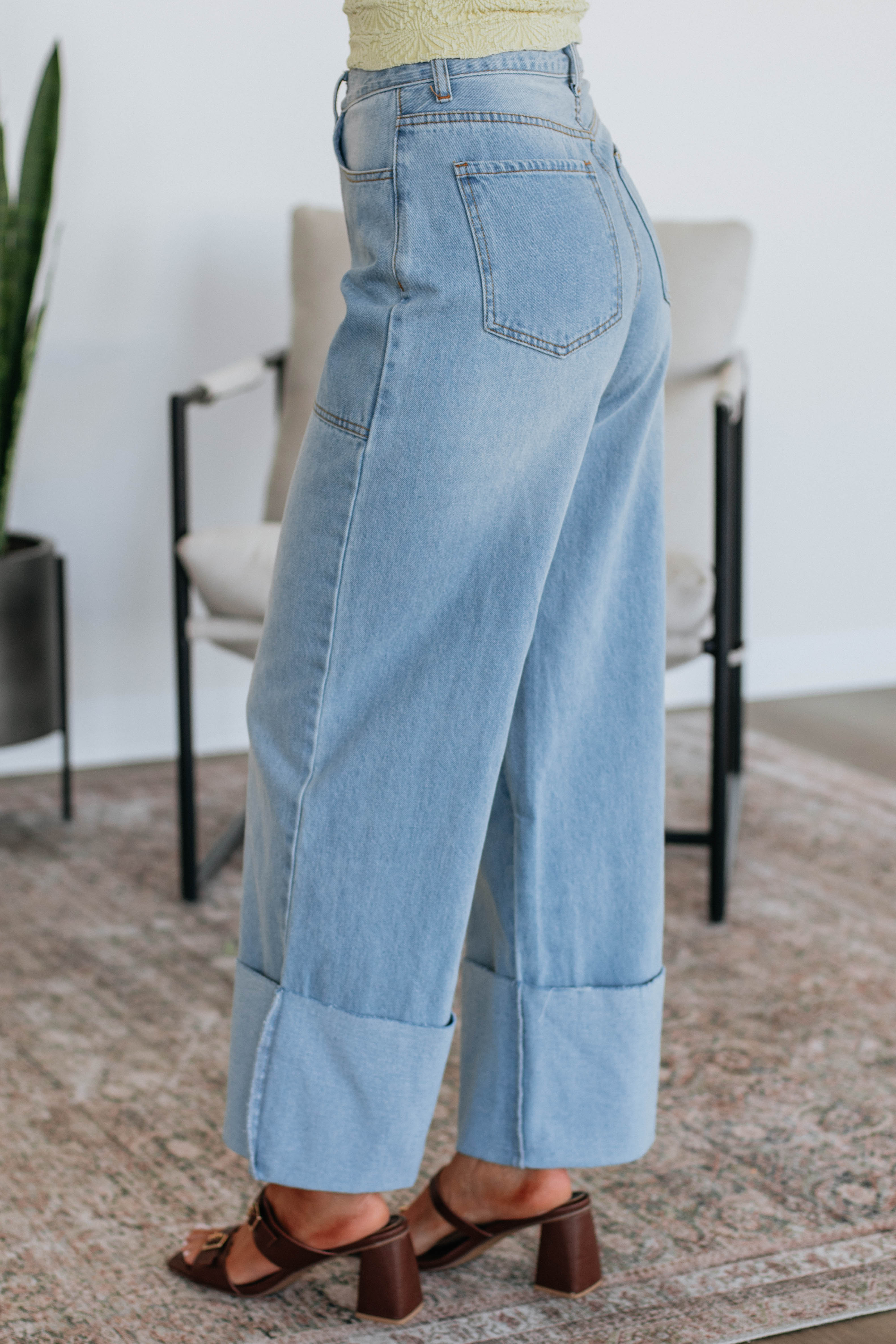 Cosette Wide Leg Pants - Medium Wash - Image 3