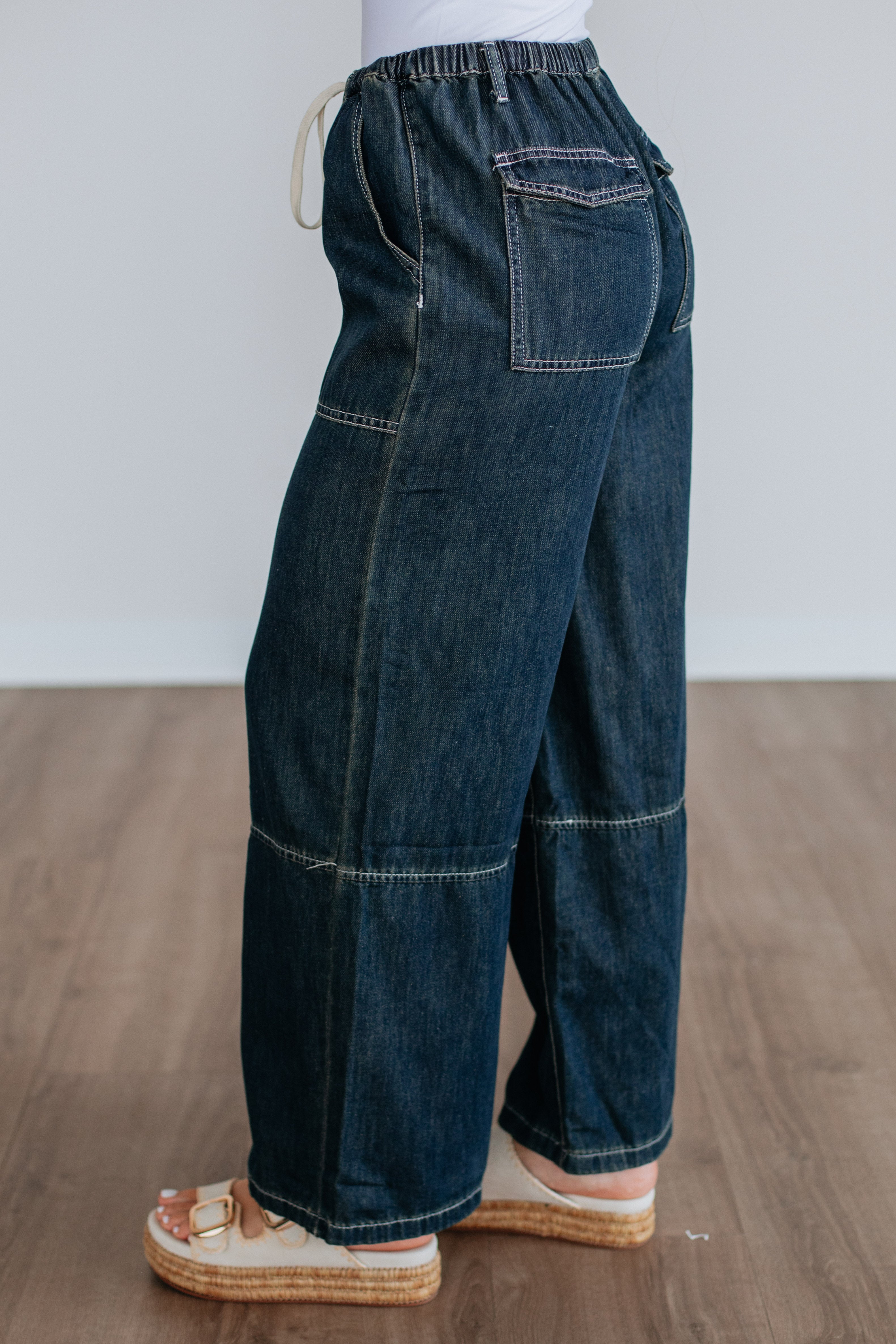 Twila Wide Leg Pants - Dark Wash - Image 4