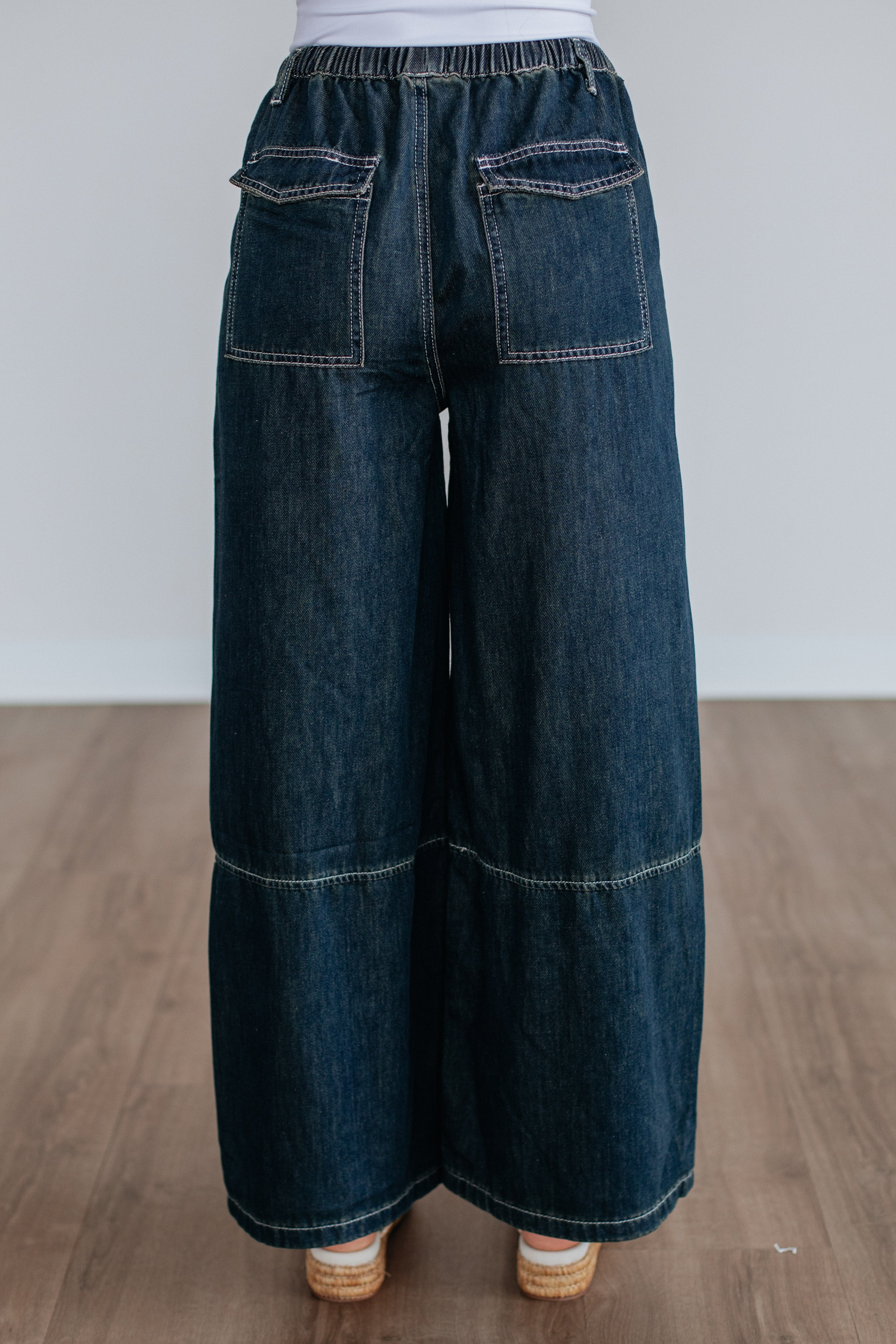 Twila Wide Leg Pants - Dark Wash - Image 5