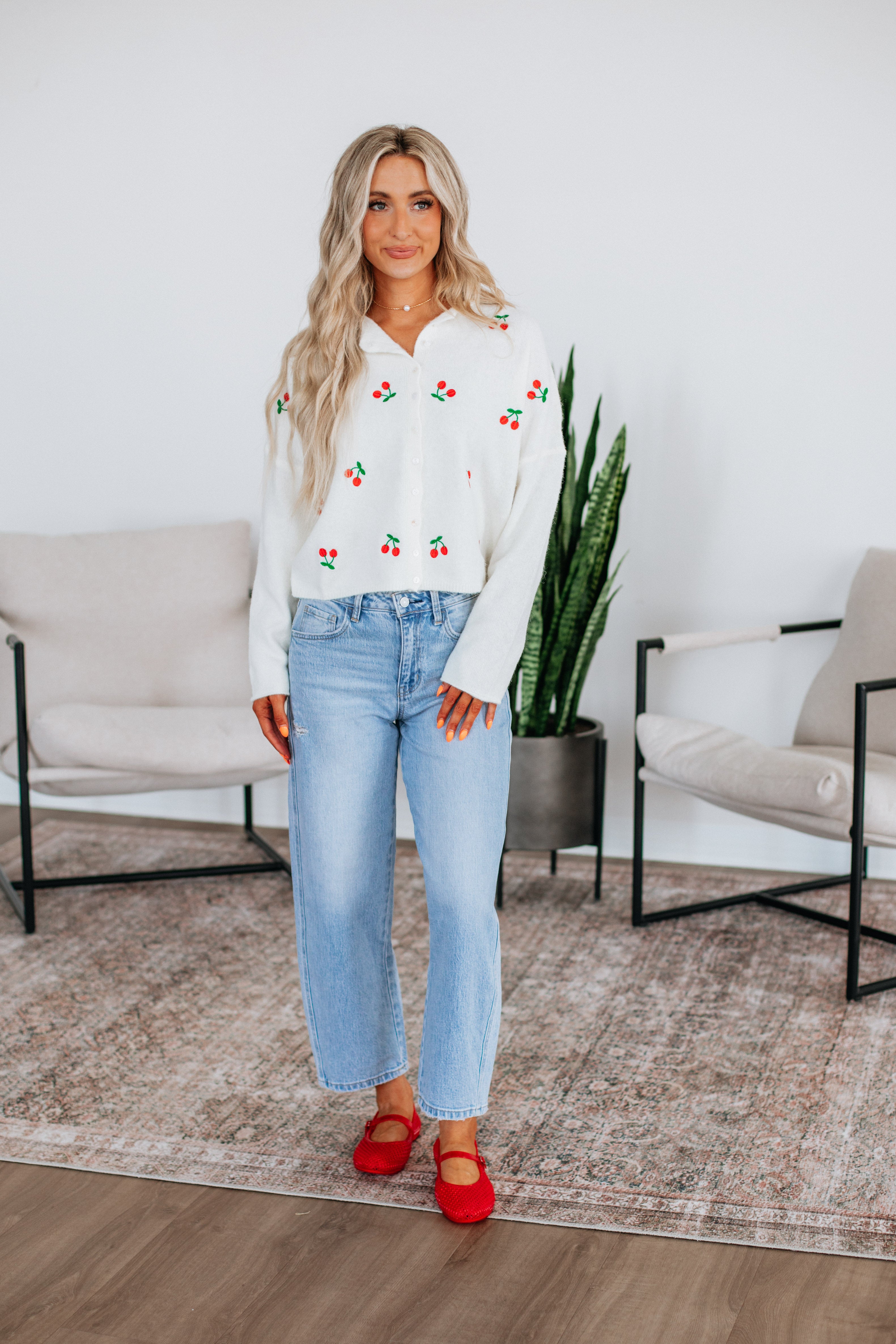 Brooke Cherry Cardigan - Image 4