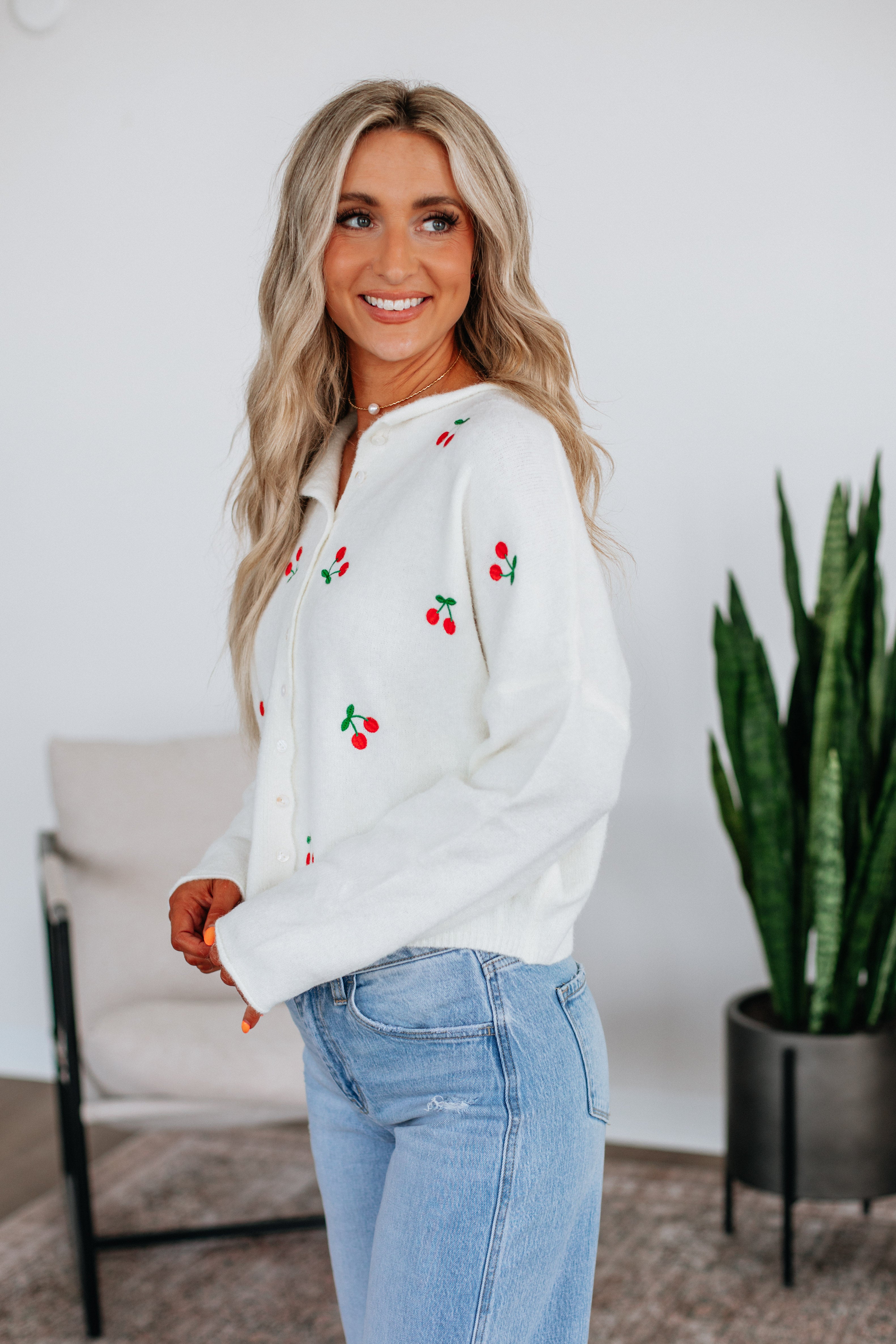 Brooke Cherry Cardigan - Image 5